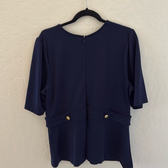 Elodie Navy peplum Top - Picture 3 of 3